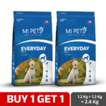 MI PETS EVERYDAY ADULT  DOG FOOD 1.2 KG WITH 1.2 KG FREE